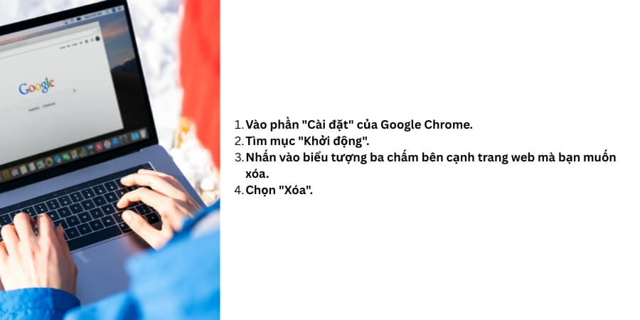 cách xóa trang web mặc định trên google chrome​