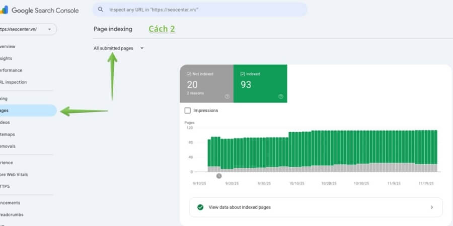 Xem thêm chi tiết Kiểm tra tình trạng index của website